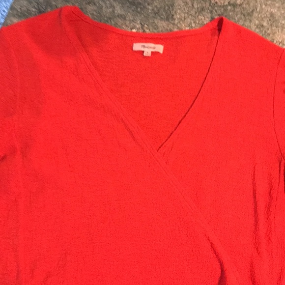 Madewell wrap in vibrant red. - Picture 3 of 5